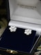 A lively pair of High Clarity, 2.80 Carat Diamond Cluster Earrings, in 14ct White Gold, Circa 1970 - image 3