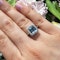 Modern Aquamarine, Diamond and Platinum Cluster Ring, 2.59 Carats - image 3