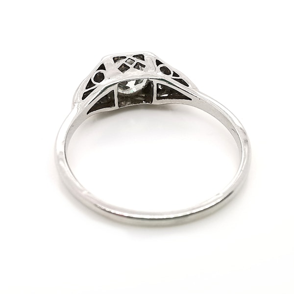 Art Deco Round Brilliant-Cut 0.80 Carat Diamond Platinum Ring, Circa 1935 - image 6