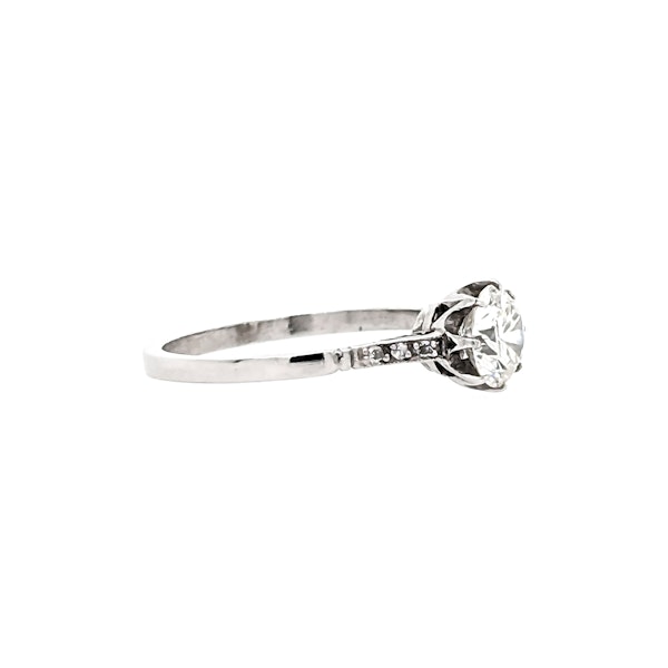 Edwardian 0.87 Carat Diamond and Platinum Solitaire Ring - image 5