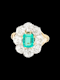 Antique emerald and diamond cluster ring SKU: 7320 DBGEMS - image 4