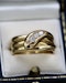 A very fine 18ct Yellow Gold Triple Snake Ring, set with three Old Round Cut Diamonds. Chester Hallmark 1906. - image 1