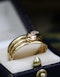 A very fine 18ct Yellow Gold Triple Snake Ring, set with three Old Round Cut Diamonds. Chester Hallmark 1906. - image 3