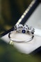 A very beautiful 1.45 Carat Natural Ceylon Sapphire and (two) Old Mine Cut Diamond & Platinum Engagement Ring. Circa 1930 - image 4