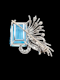 Fine Aquamarine and diamond vintage brooch SKU: 7346 DBGEMS - image 2