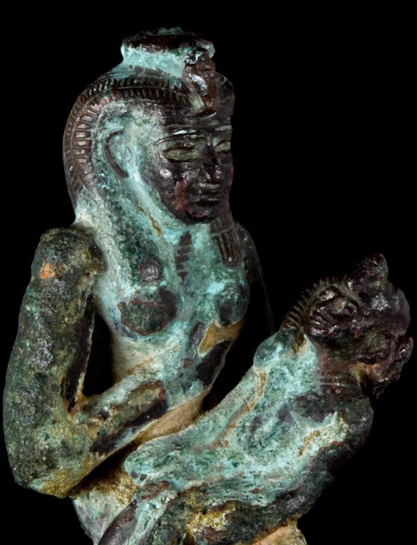 ANCIENT EGYPTIAN BRONZE ISIS AND HORUS - image 3