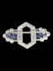 Art deco diamond sapphire and diamond panel brooch SKU: 7360 DBGEMS - image 2