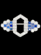 Art deco diamond sapphire and diamond panel brooch SKU: 7360 DBGEMS - image 1