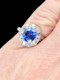 Ceylon sapphire and old mine cut diamond cluster engagement ring SKU: 7358 DBGEMS - image 2