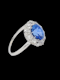 Ceylon sapphire and old mine cut diamond cluster engagement ring SKU: 7358 DBGEMS - image 4
