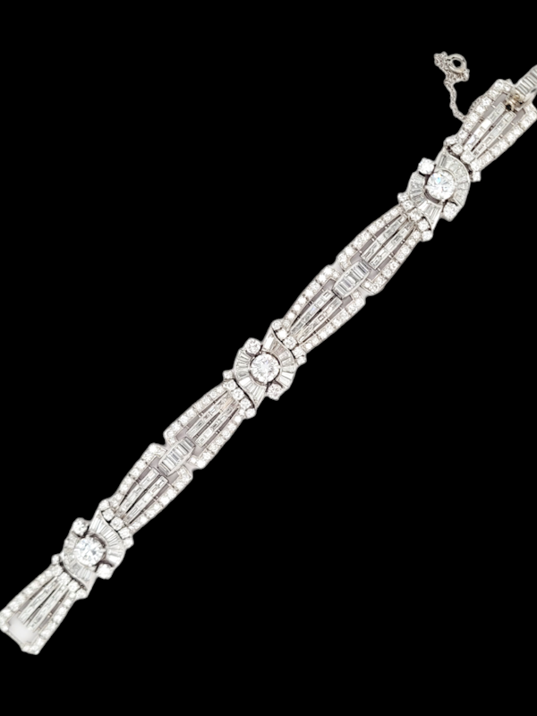 Art deco diamond and baguette diamond bracelet SKU: 7352 DBGEMS - image 1