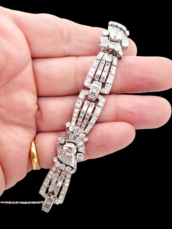 Art deco diamond and baguette diamond bracelet SKU: 7352 DBGEMS - image 4