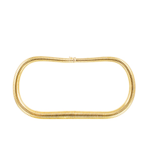 18ct Gold Vintage Tubogas Necklace - image 2