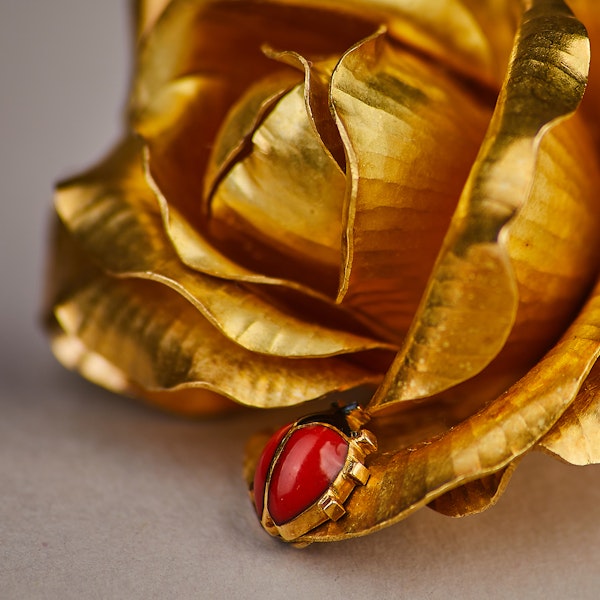 Cartier Vintage 18ct Gold Rose Ladybird Brooch - image 4