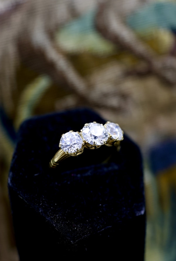 18ct Yellow Gold  Diamond Three Stone Ring Circa 1900 - image 1