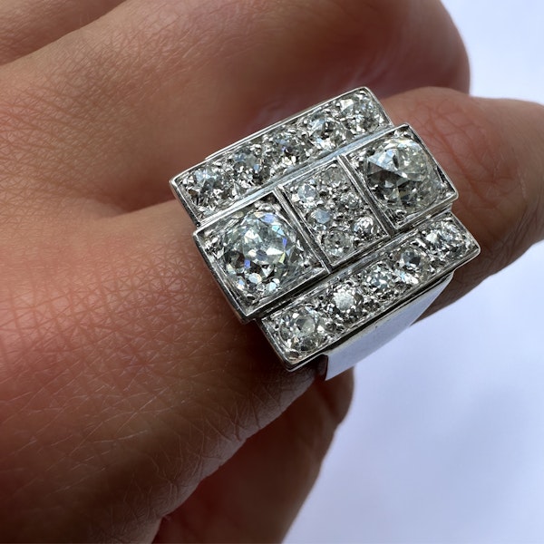 Art Deco Diamond Plaque Ring. CHIQUE to ANTIQUE STAND 375 - image 1