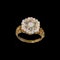 MM8756r Victorian fine quality opal diamond cluster ring carved gold mount beautiful 1880c - image 1