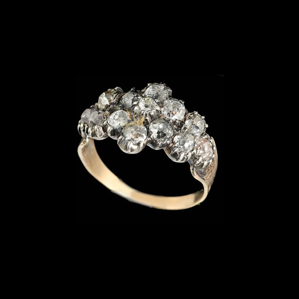 MM8649r Georgian gold silver diamond ring 1800c - image 1