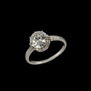 MM8621r French style ring platinum diamond 1.95 G vs1 1910c