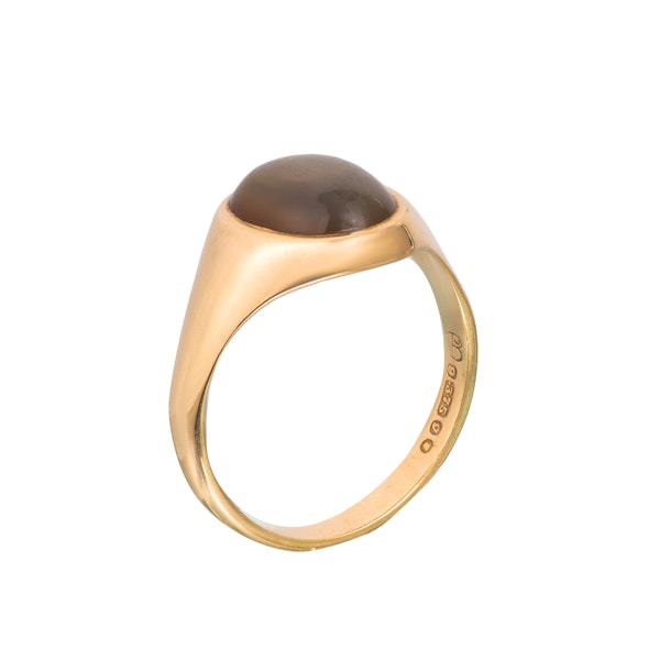 Cabochon Agate Signet Ring - image 2