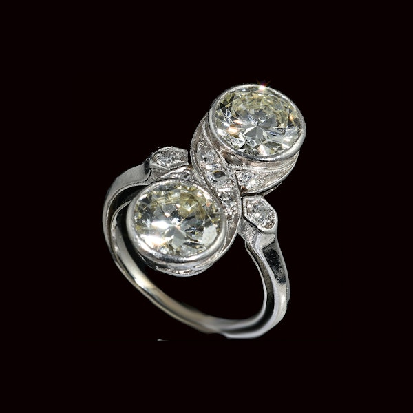 MM8186r Platinum double diamond 2cts each ring 1910c - image 1