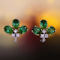 Vintage Green Tourmaline and Diamond Earrings - image 1