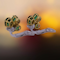 Vintage Green Tourmaline and Diamond Earrings - image 3