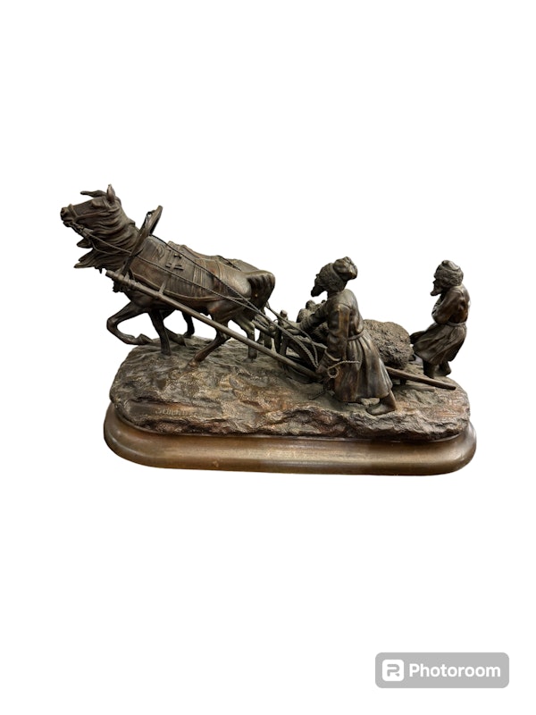 19th century Russian bronze 'The Return after the Hunt' by Evgeny Naps. - image 2