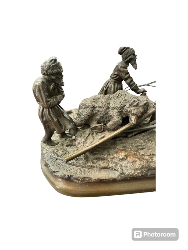 19th century Russian bronze 'The Return after the Hunt' by Evgeny Naps. - image 3