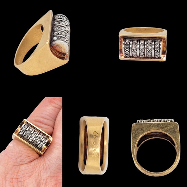 1930's French 'Tank' Gold and diamond ring SKU: 7383 DBGEMS - image 2
