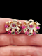 French 1940's cabochon ruby and diamond earrings SKU: 7381 DBGEMS - image 2