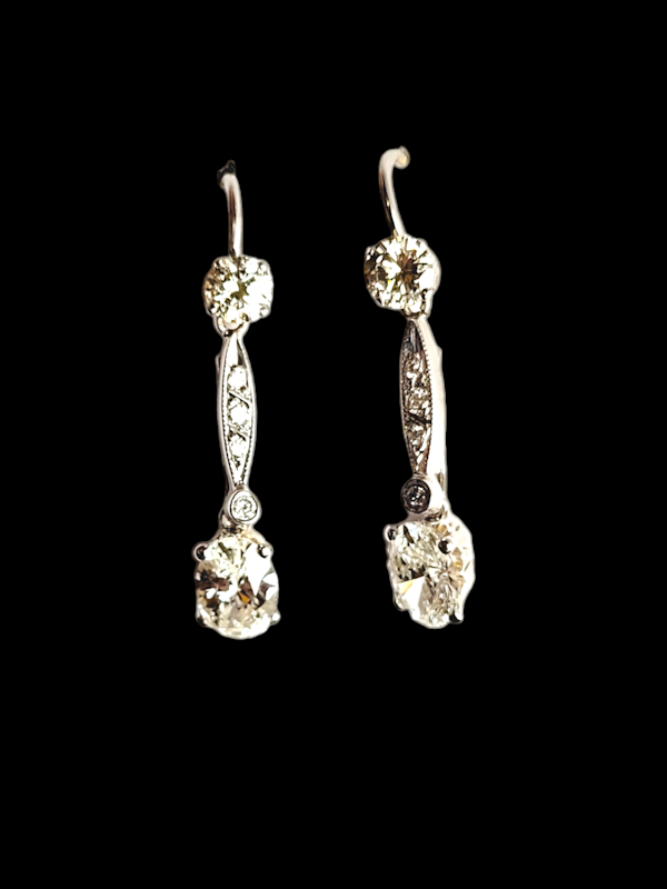 Oval diamond drop earrings SKU: 7375 DBGEMS - image 2