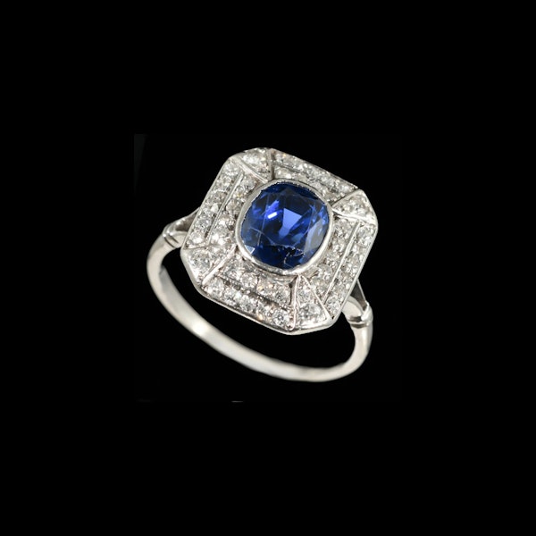 MM8850r Edwardian platinum sapphire diamond ring 1910c - image 1