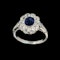 MM8790r Edwardian platinum diamond Burmese sapphire 1.13ct cluster ring 1910c - image 1