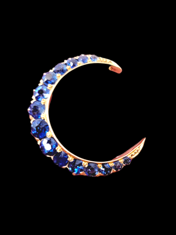Once in a blue moon! Antique sapphire crescent SKU: 7385 DBGEMS - image 6