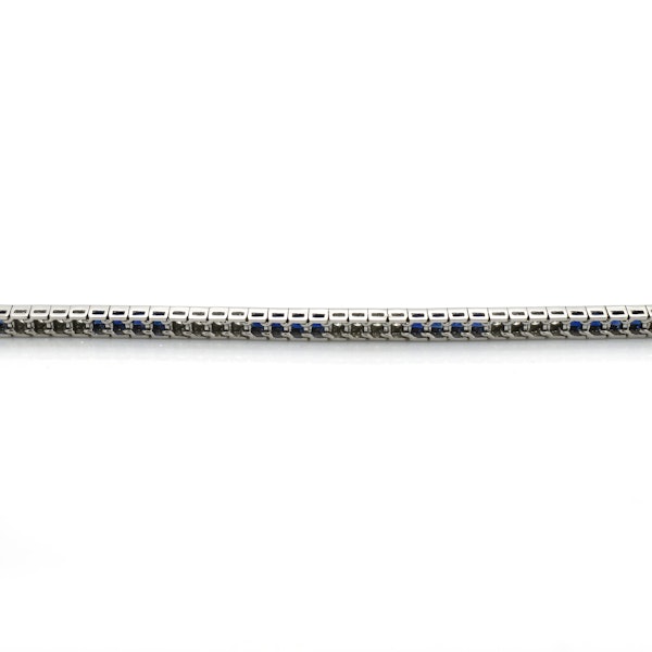 Modern Sapphire Diamond and Platinum Line Bracelet - image 8