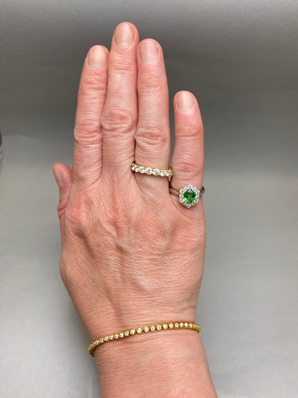 Tsavorite Green Garnet Diamond Ring in Platinum, SHAPIRO & Co since1979 - image 5