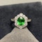 Tsavorite Green Garnet Diamond Ring in Platinum, SHAPIRO & Co since1979 - image 11