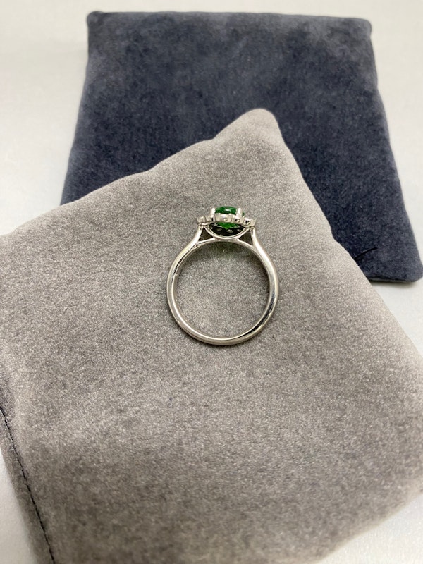 Tsavorite Green Garnet Diamond Ring in Platinum, SHAPIRO & Co since1979 - image 4