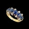 MM8568r Fine 5 stone sapphire diamond gold ring - image 1