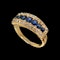 MM8704r Victorian gold diamond sapphire Wrap over ring 1900c - image 1
