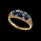MM8224r Victorian three stone sapphire diamond carved half hoop ring 1880c - image 1
