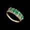 MM8672r Gold victorian emerald five stone ring - image 1