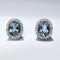 Vintage Oval Aquamarine And Diamond Cluster Earrings CHIQUE to ANTIQUE STAND 375 - image 1