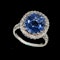 MM6653r Platinum set diamond 8ct natural sapphire cluster ring - image 1