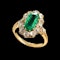 MM8758r Victorian gold diamond Colombian emerald ring 1880c - image 1