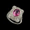 MM8808/8781r Edwardian diamond Burmese certificated 3,20ct ruby platinum ring 1910c - image 1