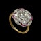MM8786r Gold platinum ruby diamond 2ct centre fine quality ring 1910/20c - image 1