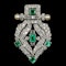 MM8194b Art Deco Emerald diamond pearl half clip 1920/30c - image 1