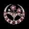 MM8682b Victorian gold silver ruby diamond crescent brooch with removable centre  1880c - image 1